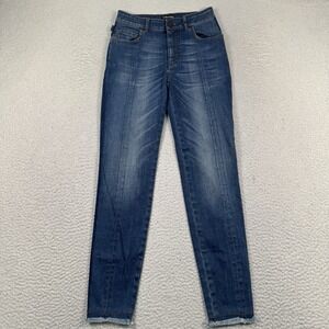 TOM‎ FORD Jeans Women's 26 Slim Fit Faded Stretch Denim Split Raw Hem Italy